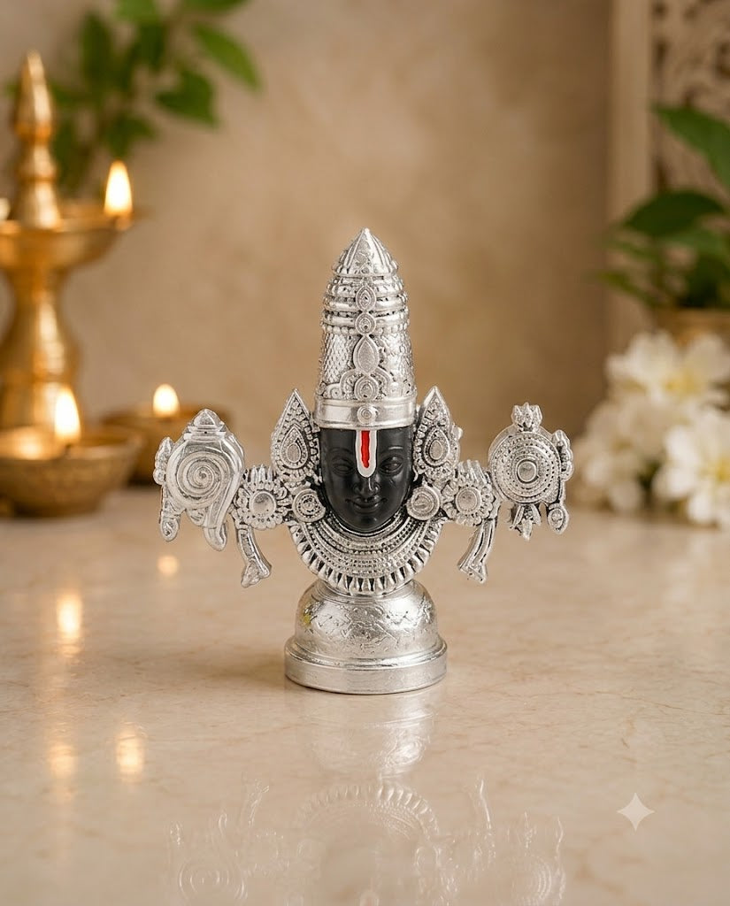 Lord Venkateshwara Balaji Silver Idol – Premium Tirupati Balaji Murti