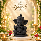 Black Ganesh Murti – Elegant Lord Ganesha Idol for Home & Temple Décor