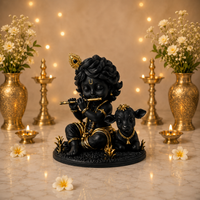 Bal Krishna Idol for Home Pooja & Car Dashboard Decor (3.5 Inch)