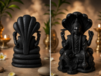 Divine Lord Vishnu Black Idol for Home, Pooja & Car Decor (3.5 Inch)
