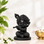 Little Krishna Black Murti | Premium Bal Gopal Statue with Flute for Home & Pooja Room