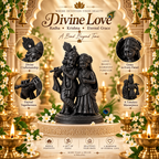 Beautiful Radha Krishna Idol – Traditional Black Finish Murti