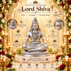 Lord Shiva Meditation Murti – Premium Silver Shiva Statue for Home & Temple Décor