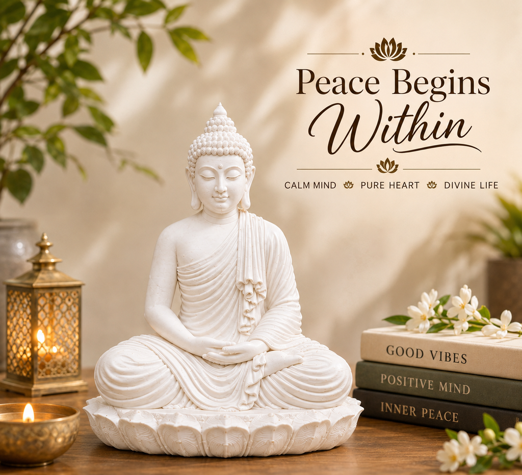 Premium Buddha Statue | Meditating Buddha Idol for Home, Meditation Room & Office