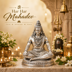 Lord Shiva Meditation Murti – Premium Silver Shiva Statue for Home & Temple Décor