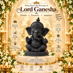 Black Ganesh Murti – Elegant Lord Ganesha Idol for Home & Temple Décor