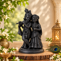 Beautiful Radha Krishna Idol – Traditional Black Finish Murti